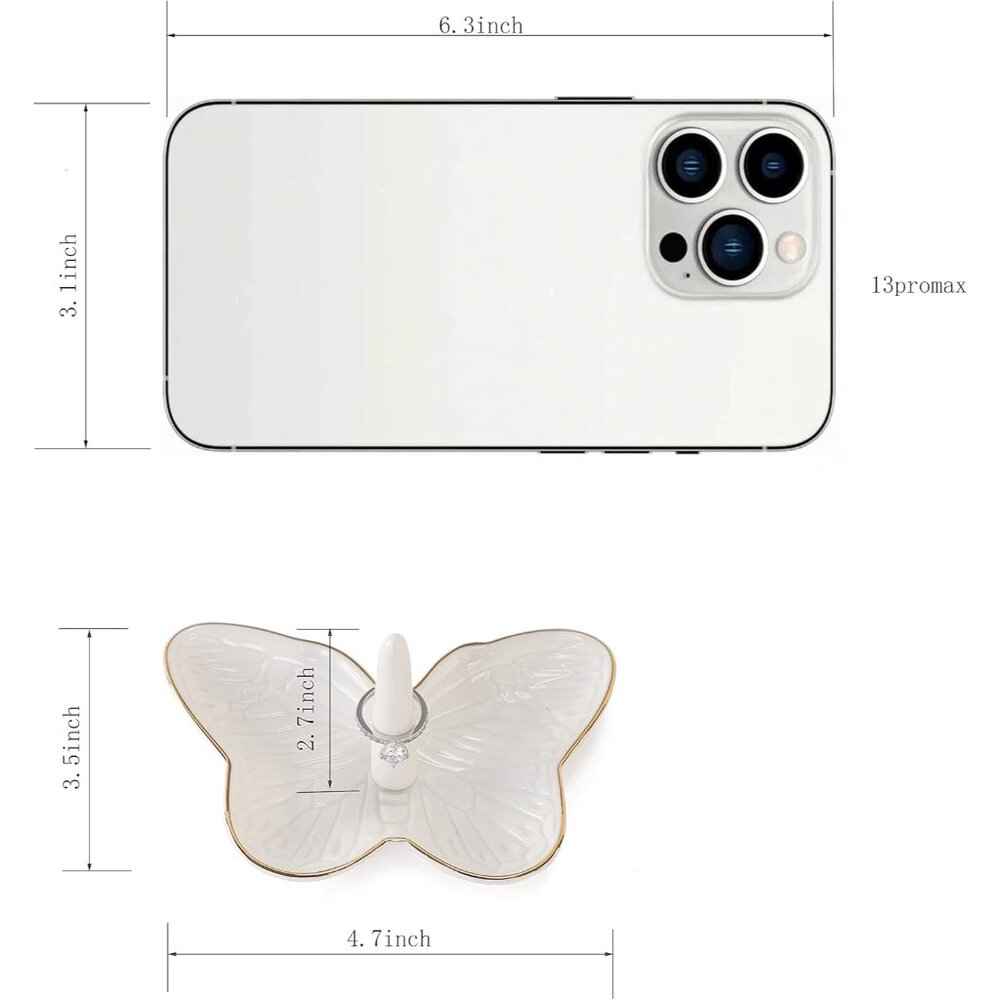 Versatile Butterfly Ring Holder Elegant Ceramic J… - image 3